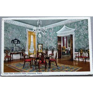 Supper Room Governors Palace Williamsburg Virginia Postcard Souvenir Vintage